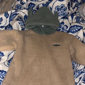 GAP Tan and Gray Kids Fleece Jacket Yoda